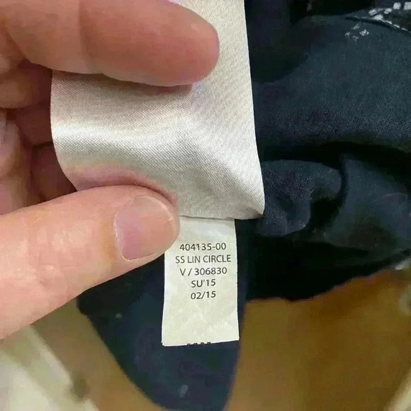 Banana Republic Navy Blue Button-up Shirt with White Patterns in XL - Picture 5 of 5